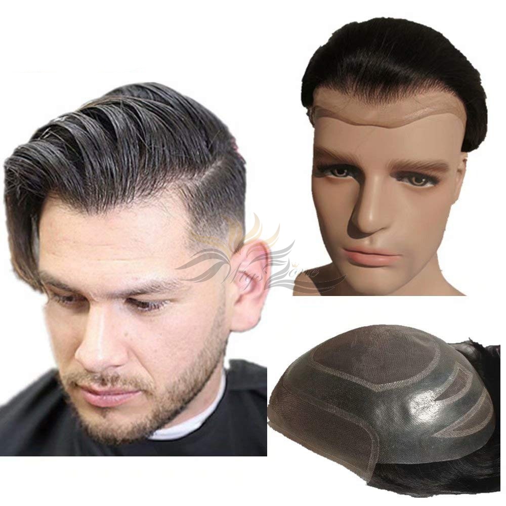 Thin Skin Lace Toupee for Men Hair Replacement System Top Quality Human Hair Hairpieces [T29]