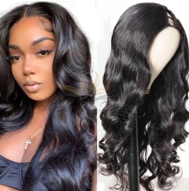Loose Wave Brazilian Virgin Hair U Part Wigs Human Hair U-PART Wigs Clips In Glueless Wigs Pre Plucked African American Wigs For Black Women No Glue No Sew In [UWLW]