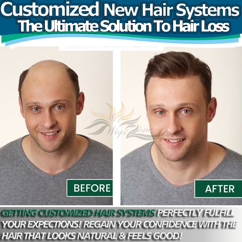 Customize New Hair Replacements Man Toupees [CUSTOM]