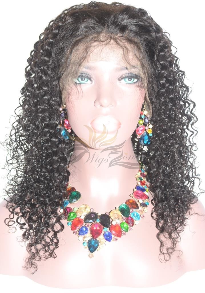Kinky Curl Fake Scalp Lace Wig Undectable Lace Pre-Plucked Hairline No Cornrows or Wig Cap Needed [FSKC]