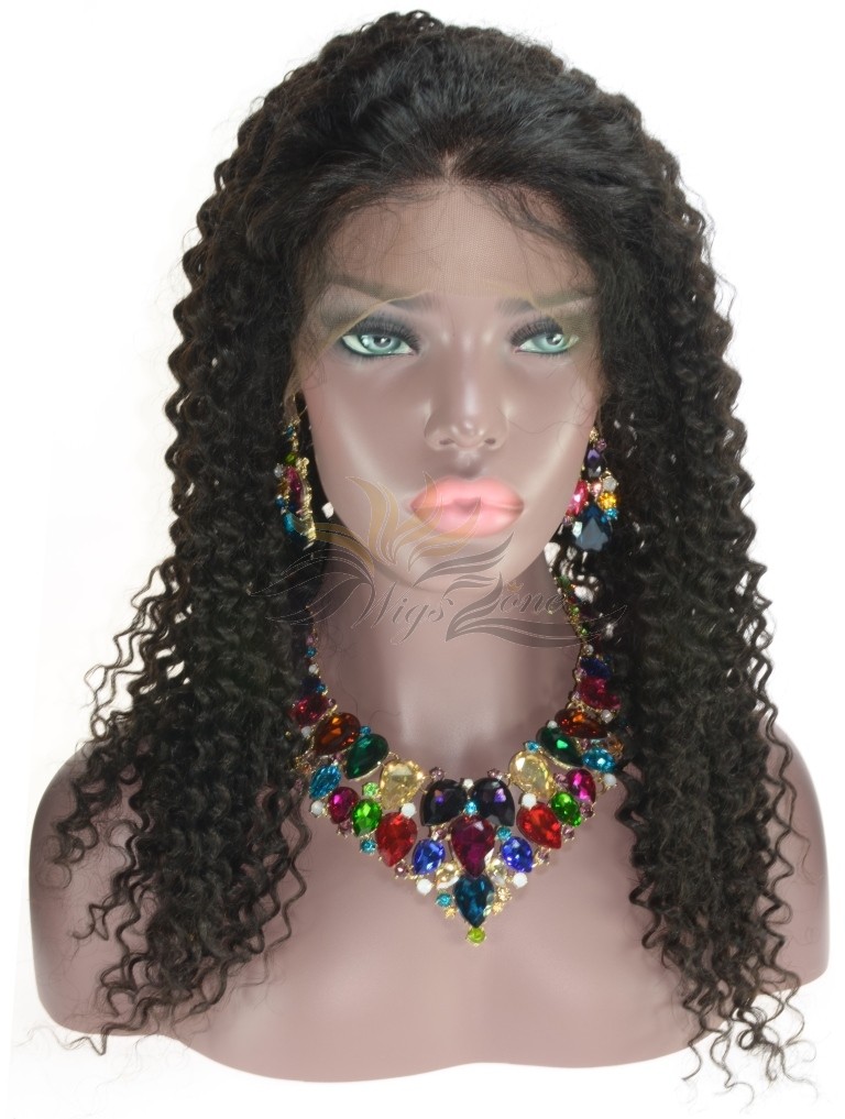 Water Curl Brazilian Virgin Hair Lace Wig Pre-Plucked Hairline HD Invisible Skin Melting Lace Wig Super Bleached Knots [BRWC]