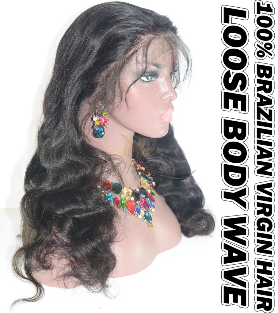 Loose Body Wave Brazilian Virgin Human Hair HD Lace 360 Lace Wig 150% Density Pre-Plucked Hairline