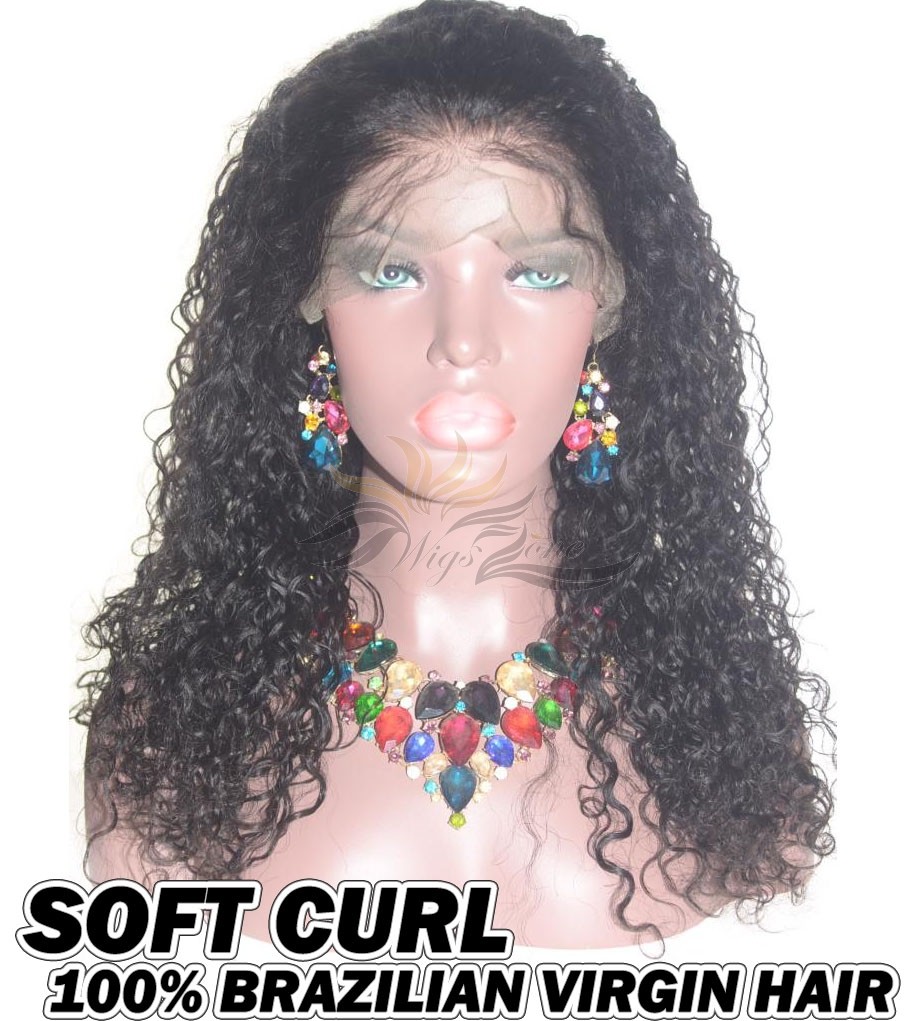 Soft Curl Brazilian Virgin Human Hair HD Lace 360 Lace Wig 150% Density Pre-Plucked Hairline