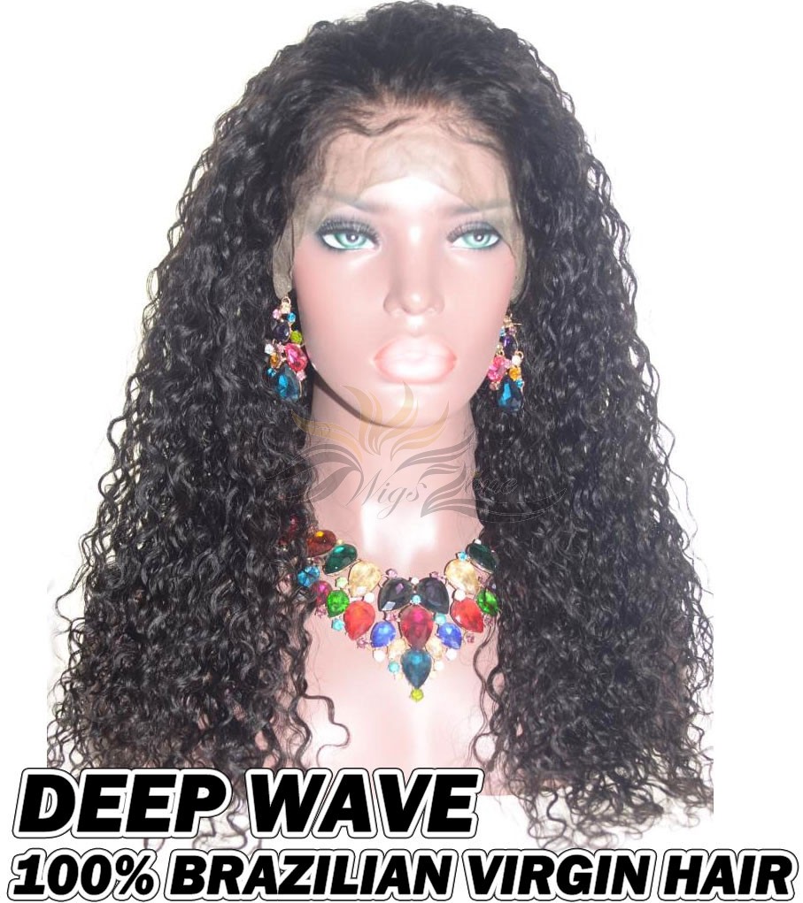Deep Wave Brazilian Virgin Human Hair HD Lace 360 Lace Wig 150% Density Pre-Plucked Hairline