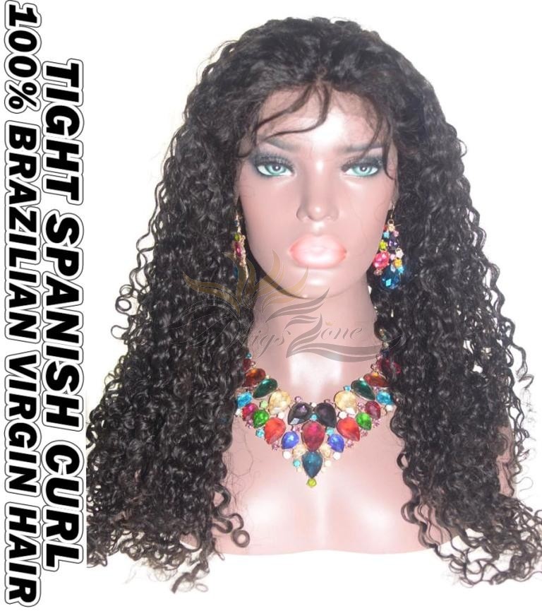 Tight Spanish Curl Brazilian Virgin Human Hair HD Lace 360 Lace Wig 150% Density Pre-Plucked Hairline