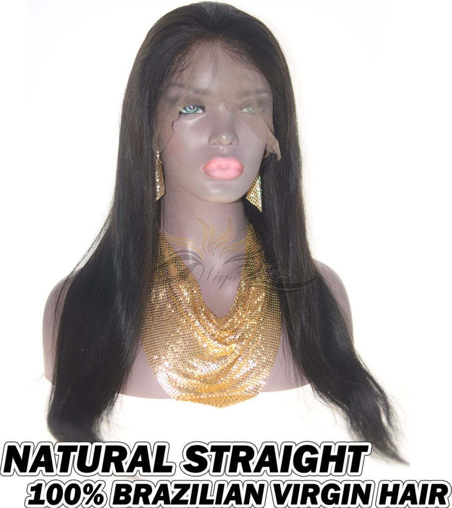 Natural Straight Brazilian Virgin Human Hair HD Lace 360 Lace Wig 150% Density Pre-Plucked Hairline