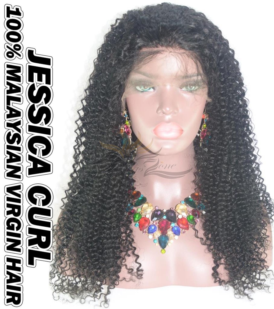 Jessica Curl Malaysian Virgin Human Hair HD Lace 360 Lace Wig 150% Density Pre-Plucked Hairline
