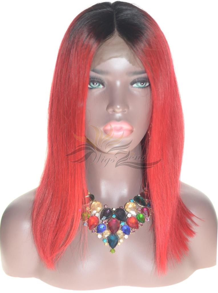 New Fashion Ombre TNC/Red Bob Brazilian Human Hair Lace Front Wig [BHTRE]