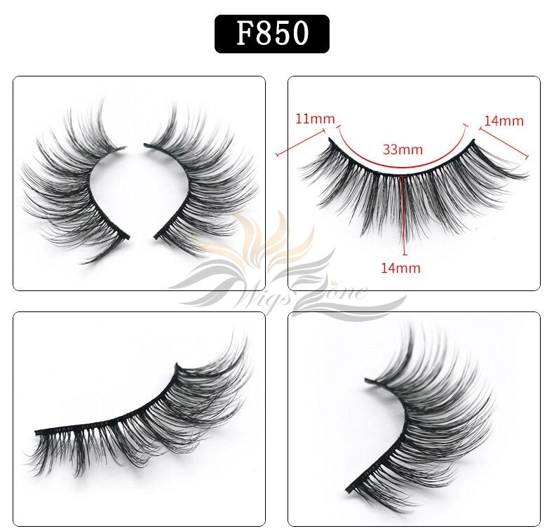 5D Mink Eyelashes 5D Layered Effect Faux Siberian Mink Fur Reusable Hand Made Strips Eyelashes 5 Pairs [F850]