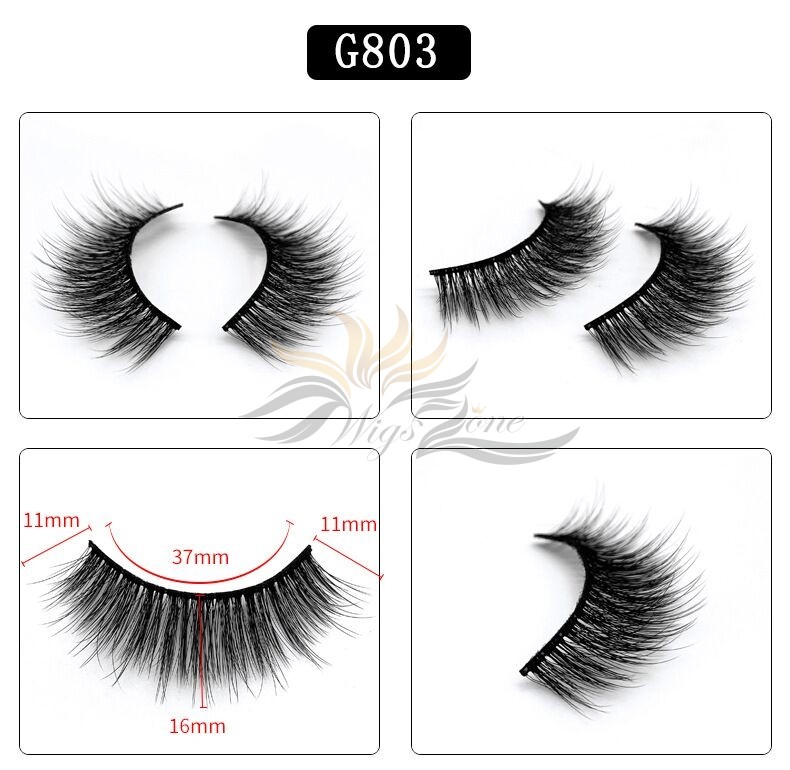 5D Mink Eyelashes 5D Layered Effect Faux Siberian Mink Fur Reusable Hand Made Strips Eyelashes 5 Pairs [G803]