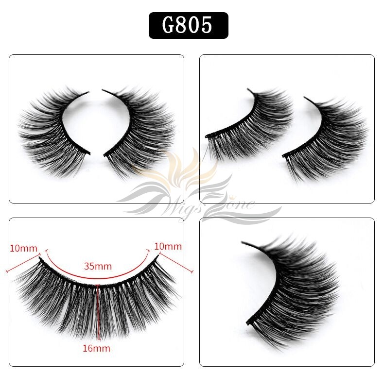 5D Mink Eyelashes 5D Layered Effect Faux Siberian Mink Fur Reusable Hand Made Strips Eyelashes 5 Pairs [G805]