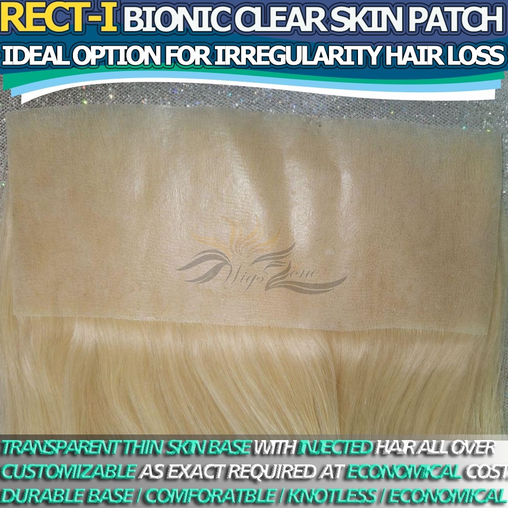 Bionic Skin Patch Injected Hair Frontal Customizable Hair Frontals Hairpieces For Men and Women [RECT-I]