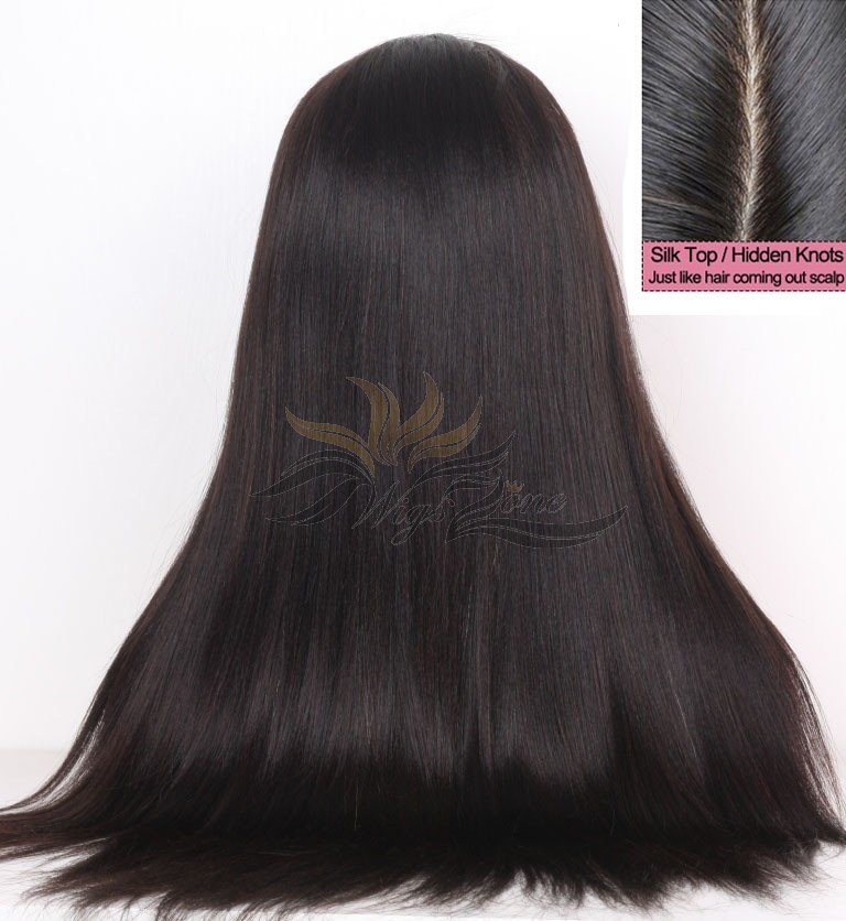 Light Yaki SILK TOP Lace Front Wig Brazilian Virgin Hair Hidden Knots [BRSHLY]