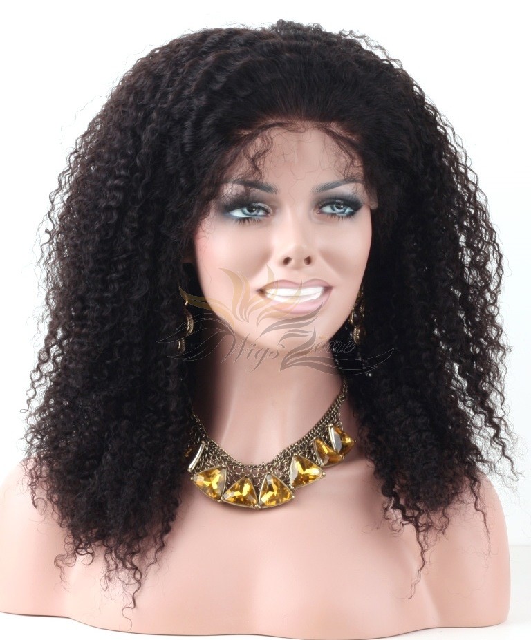 Afro Kinky Curl SILK TOP Lace Front Wig Burmese Virgin Hair Hidden Knots [BUSHAKC]