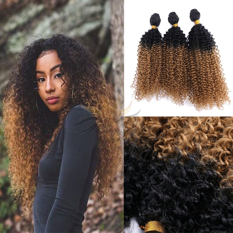Kinky Curl Ombre Color 1B/27 African American Hair Ultima Fiber Hair Weft   [SUWKC1B27]