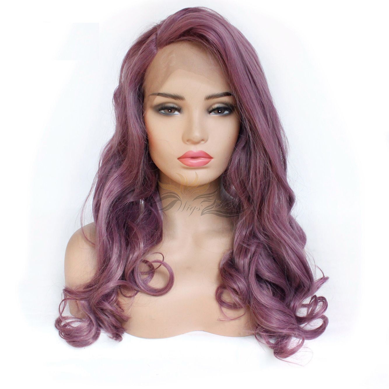 Futura Fiber Ash Purple Wavy Lace Front Wig Looks & Feels Like Human Hair [SHAP]