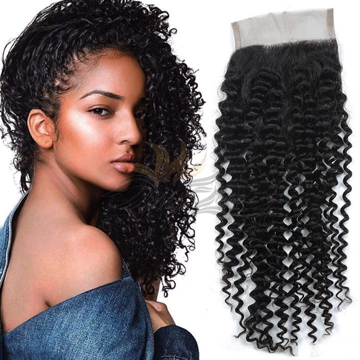 Brazilian Virgin Hair Lace Closure Natural Color Deep Curl [BLCNDC]