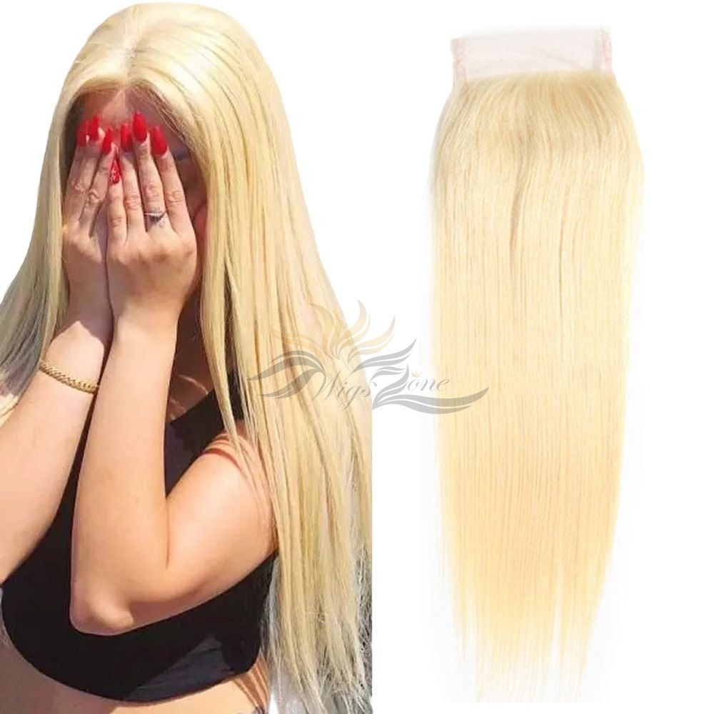 Blonde Color #613 Silky Straight Brazilian Virgin Hair Lace Closure  [BRLC613ST]