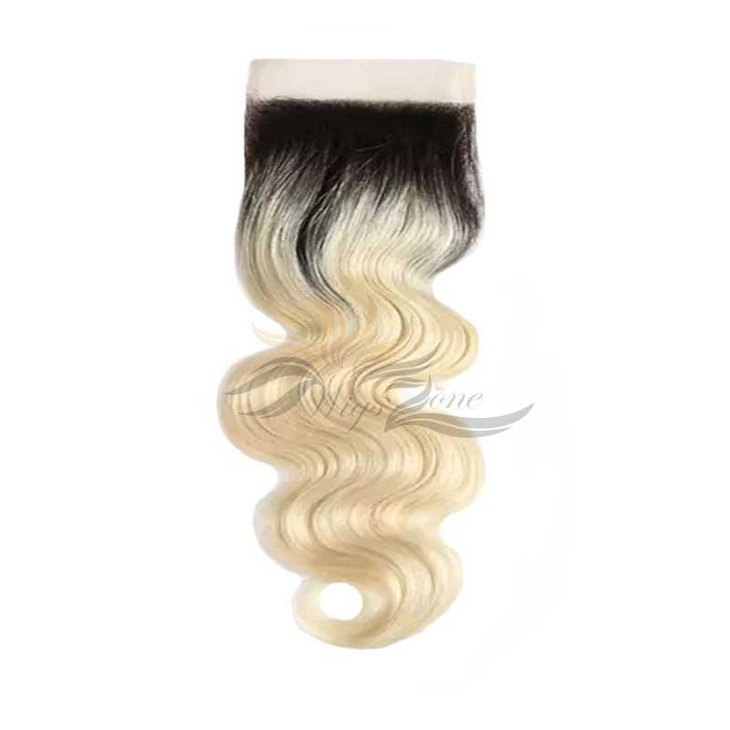 Ombre Blonde Color #613 Body Wave Brazilian Virgin Hair Lace Closure  [BRLCO613BW]