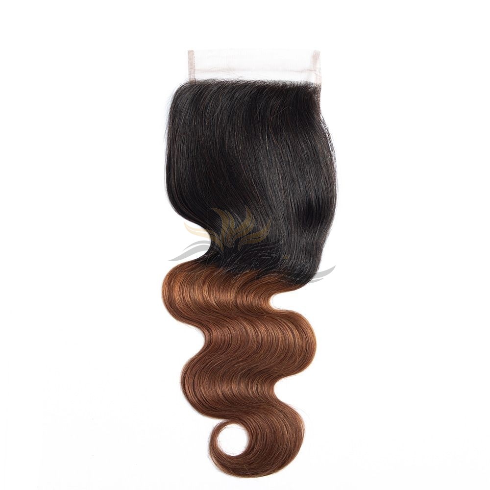 Ombre T1B/30 Two Tone Color Body Wave Brazilian Virgin Hair Lace Closure  [BLC1B30BW]