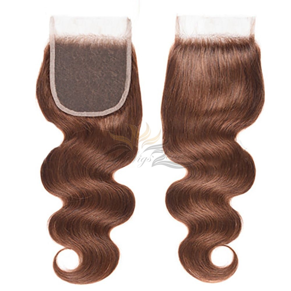 Brazilian Virgin Hair Lace Closure Color #4 Body Wave [BLC4BW]