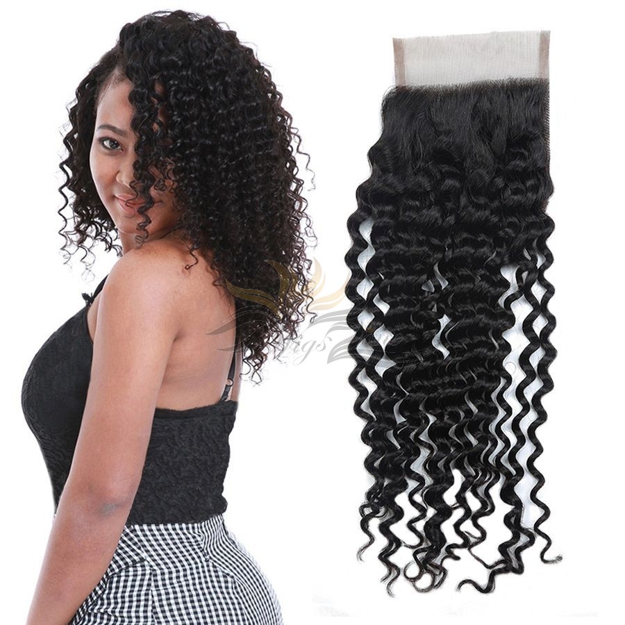 Brazilian Virgin Hair Lace Closure Natural Color Deep Wave [BLCNDW]