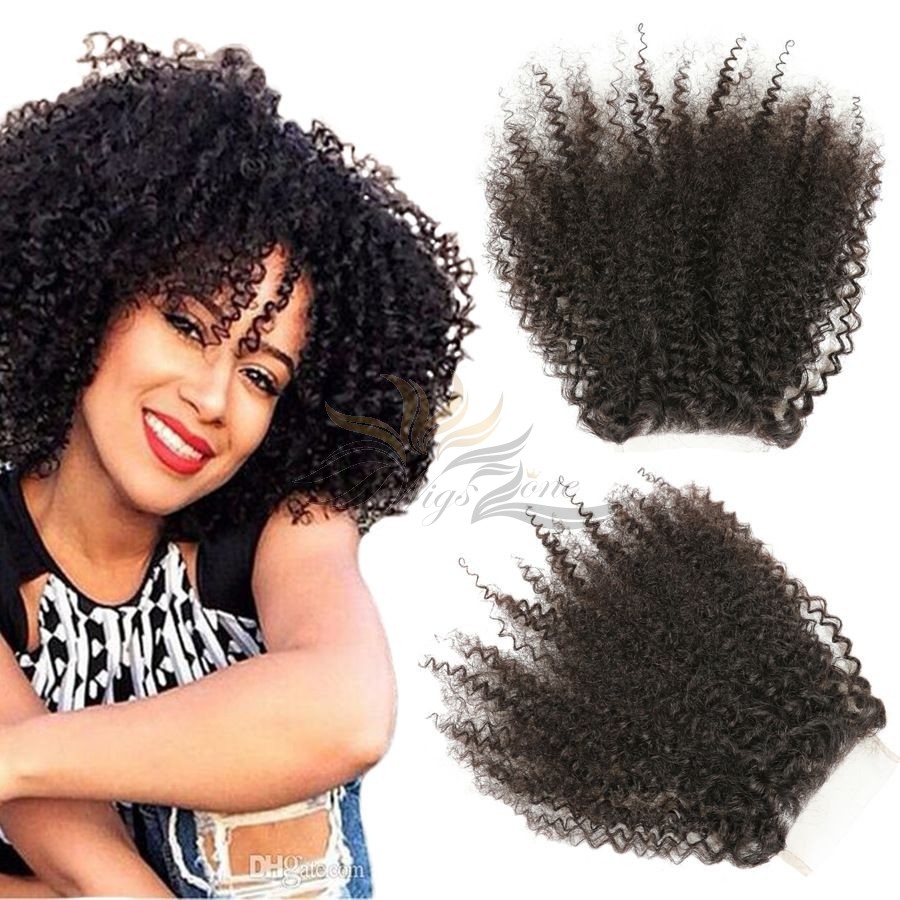 Brazilian Virgin Hair Lace Closure Natural Color Kinky Curl [BLCNKC]
