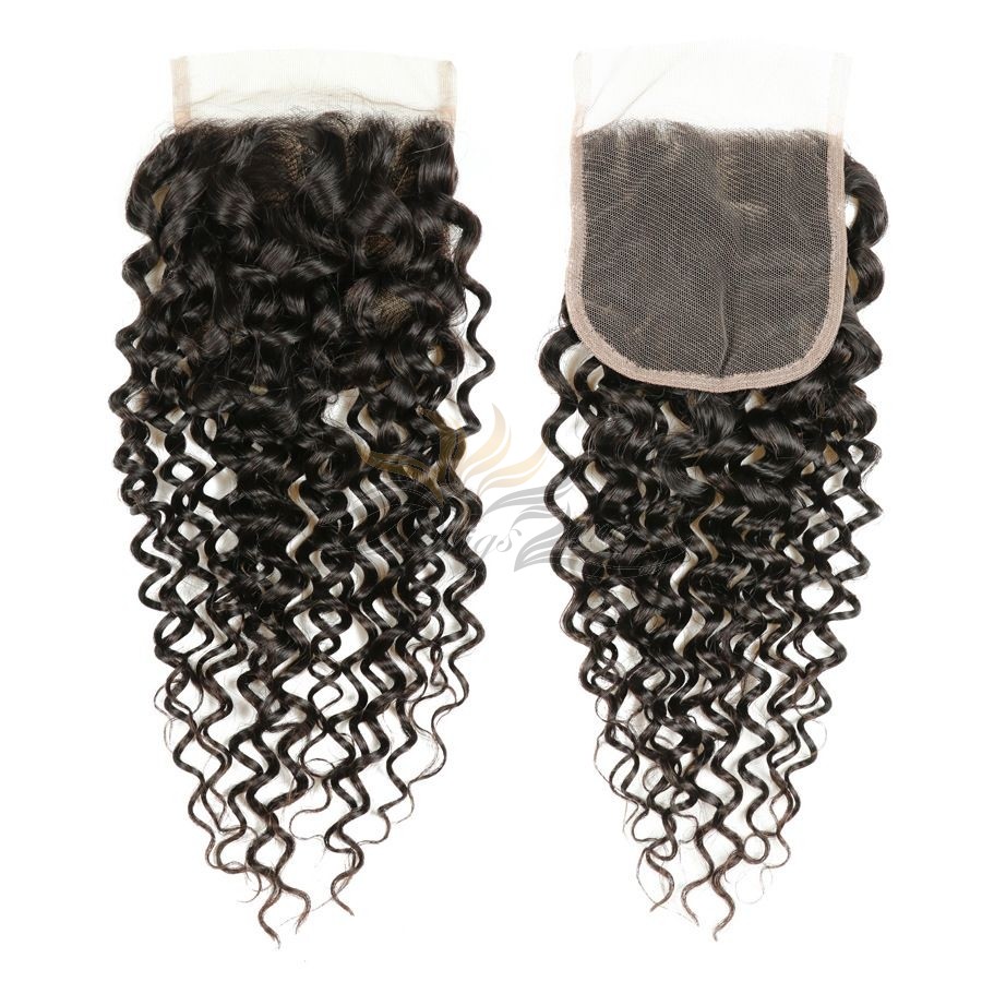 Brazilian Virgin Hair Lace Closure Natural Color Brazilian Curl [BLCNBRC]