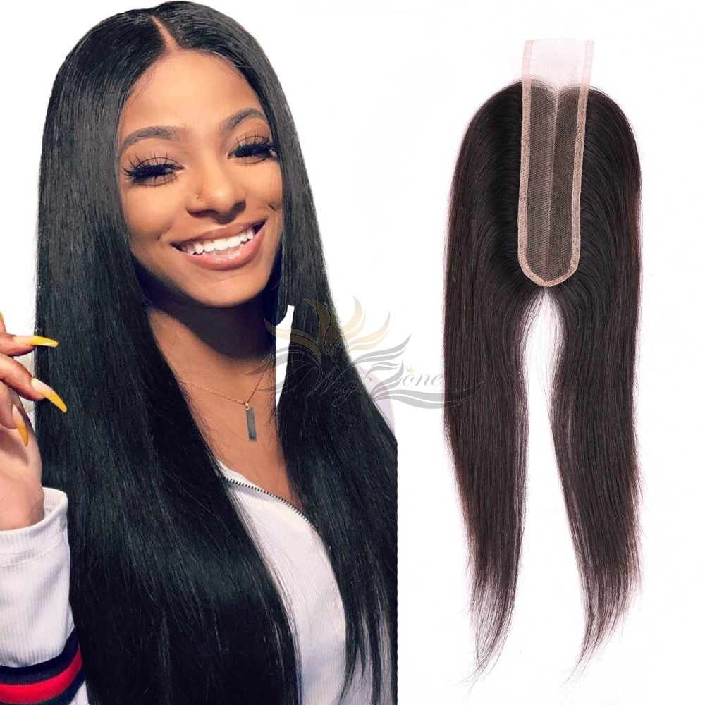 Brazilian Virgin Hair 2inchx6inch Lace Closure Natural Color Silky Straight  [BLC26ST]