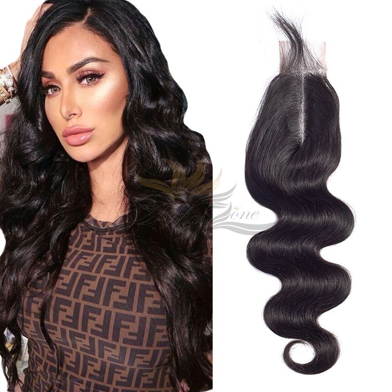 Brazilian Virgin Hair 2inchx6inch Lace Closure Natural Color Body Wave [BLC26BW]