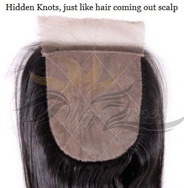 Silky Straight Brazilian Virgin Hair Silk Base Closure 4inchx4inch Hidden Knots [BSST]