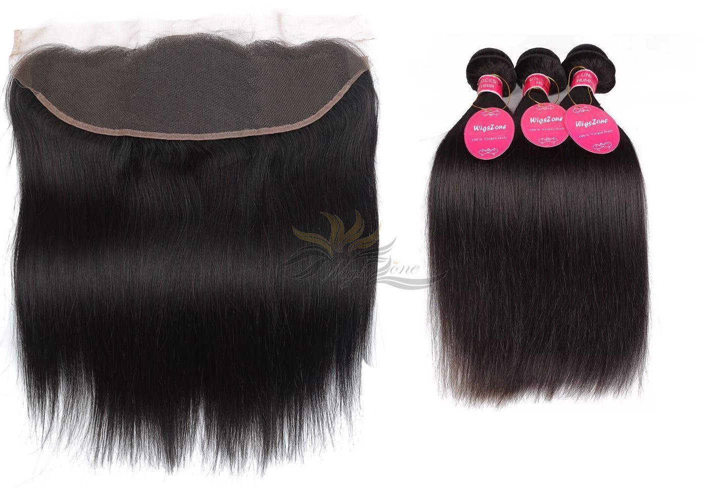 Silky Straight Brazilian Virgin Hair Lace Frontal + Hair Wefts Bundle Sale [BLWST]