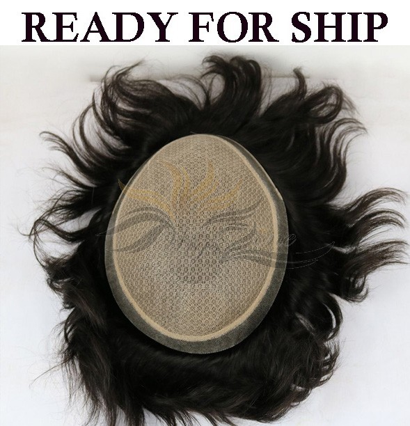 Ready To Ship Silk Base Stock Toupee for Men Hidden Knots Hair Replacement System Top Quality Human Hair Hairpieces [ST36]