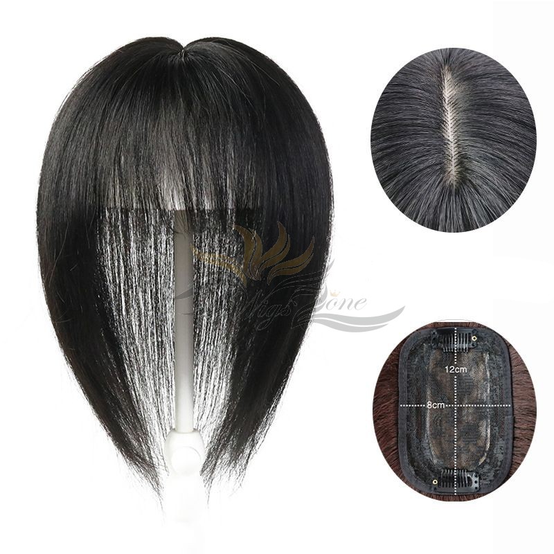 3D Bionic Scalp Silk Top Human Virgin Hair Bang Fringe Hair Pieces Hair Replacement 100% Top Quality Human Virgin Hair Silk Top Hidden Knots [FB21]