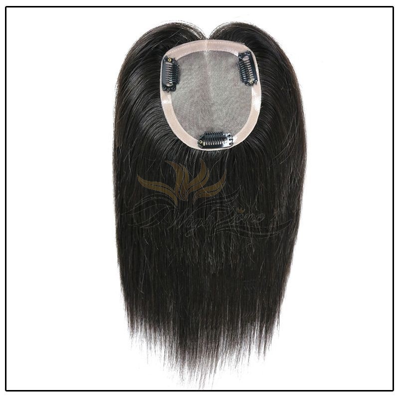 Mono Silk Top Human Virgin Hair Pieces Hair Replacement Mono Silk Base Hair Topper Clips-in Hairpieces [HP41]