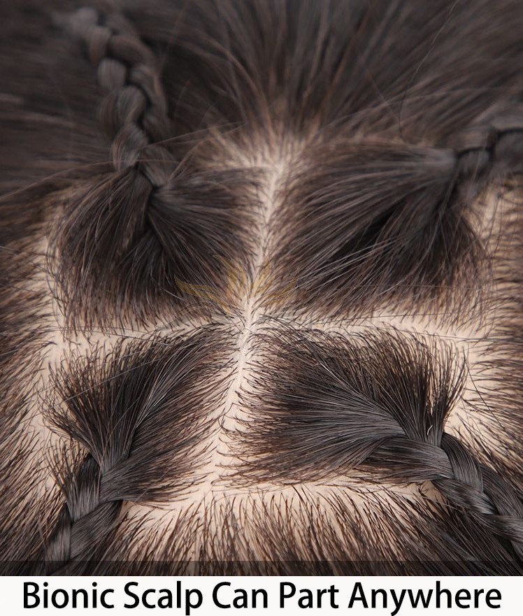 Full Silk Base Hair Pieces Human Virgin Hair Clips in Hair Topper Hidden Knots [HP39]