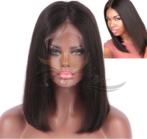 Brazilian Virgin Hair BOB Straight Lace Front Wig Pre-Plucked Hairline Silk Top And Fake Scalp Available [BHSTB]