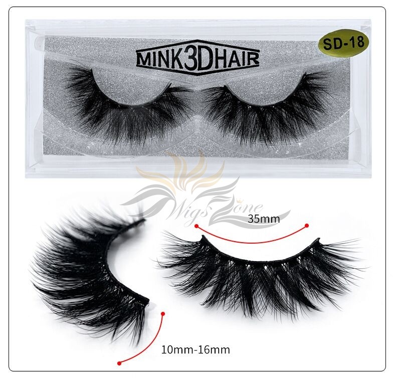 3D Mink Eyelashes 3D Layered Effect Faux Siberian Mink Fur Reusable Hand Made Strips Eyelashes 1 Pair [SD-18]
