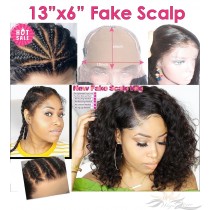 Brazilian Fake Scalp Lace Front Wig 13x6 Lace Frontal Wig Pre-Plucked Hairline [FSH06]