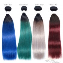 Special Ombre Color Silky Straight Brazilian Virgin Hair Wefts Human Virgin Hair Weaves  [BRSOST]
