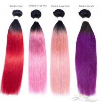 Special Ombre Color Silky Straight Brazilian Virgin Hair Wefts Human Virgin Hair Weaves  [BRSOST2]