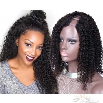 Afro Curly Body Curl Brazilian Virgin Hair U Part Wigs Human Hair U-PART Wigs Clips In Glueless Wigs Pre Plucked African American Wigs For Black Women No Glue No Sew In [UWAC]