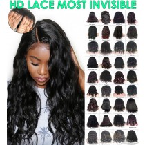 HD LACE MONGOLIAN VIRIGN HAIR LACE FRONT WIG 13X6 LACE FRONTAL WIG PRE-PLUCKED HAIRLINE [HD6HM]