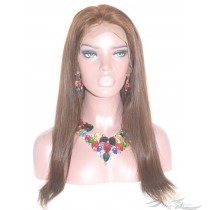 Brown Color Silky Straight Fake Scalp Lace Wig Undectable Lace Pre-Plucked Hairline No Cornrows or Wig Cap Needed [FSST4]