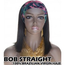 100% Top Grade Brazilian Cuticle Aligned Human Virgin Hair BOB Headband Wig Scarf Wig [BHBS]