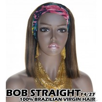100% Top Grade Brazilian Cuticle Aligned Human Hair BOB F4/27 Headband Wig Scarf Wig [BH427B]
