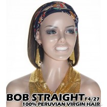 100% Top Grade Peruvian Cuticle Aligned Human Hair BOB F4/27 Headband Wig Scarf Wig [PH427B]