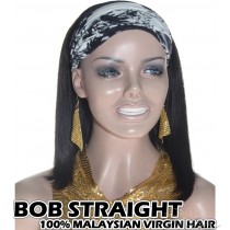 100% Top Grade Malaysian Cuticle Aligned Human Virgin Hair BOB Headband Wig Scarf Wig[MHBS]