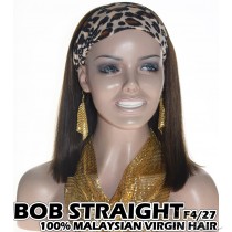 100% Top Grade Malaysian Cuticle Aligned Human Hair BOB F4/27 Headband Wig Scarf Wig [MH427B]