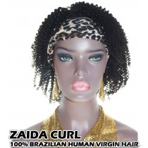 100% Top Grade Brazilian Cuticle Aligned Human Virgin Hair Headband Wig Scarf Wig Zaida Curl [BHZC]